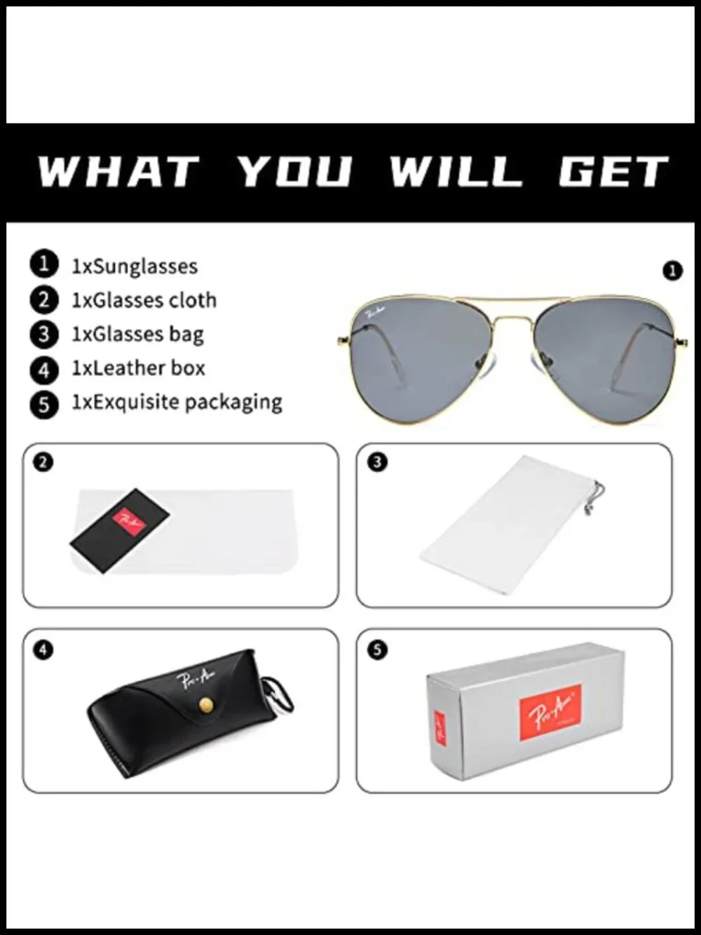 Classic Polarized Aviator Sunglasses Metal Frame UV400 Protection 58mm
